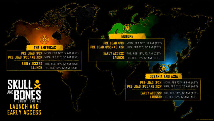 Skull and Bones - Early Access and the Launch dates and times