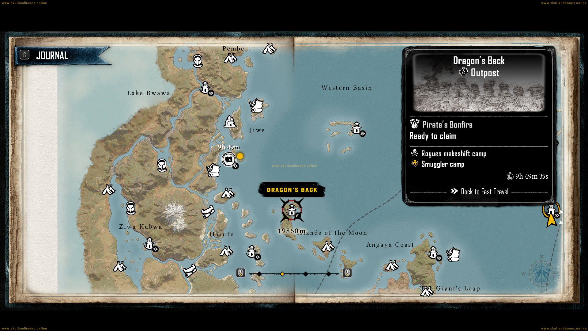 Skull and Bones - Outposts - Dragon's Back Outpost Location