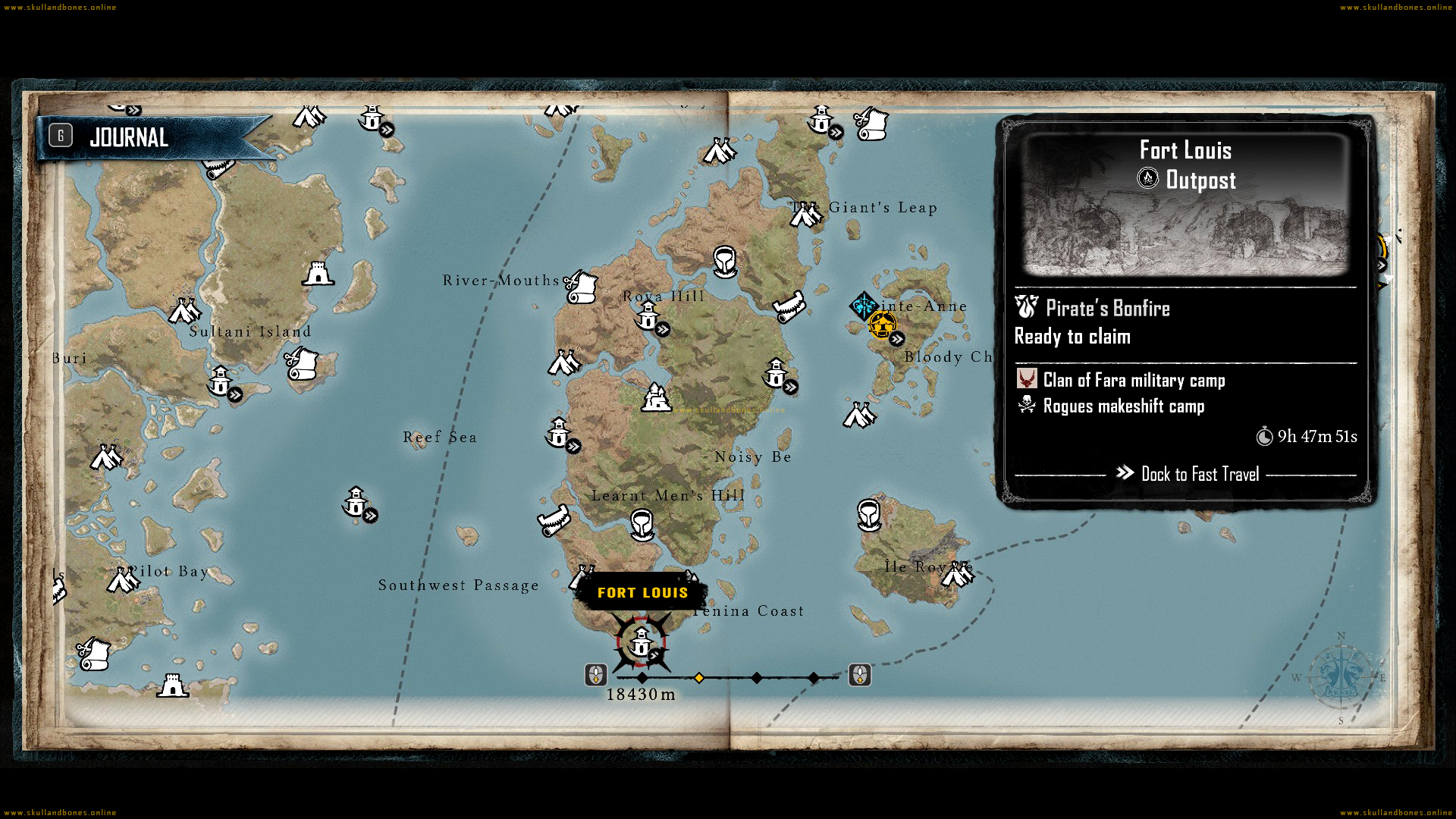 Skull and Bones - Outposts - Fort Louis Outpost Location