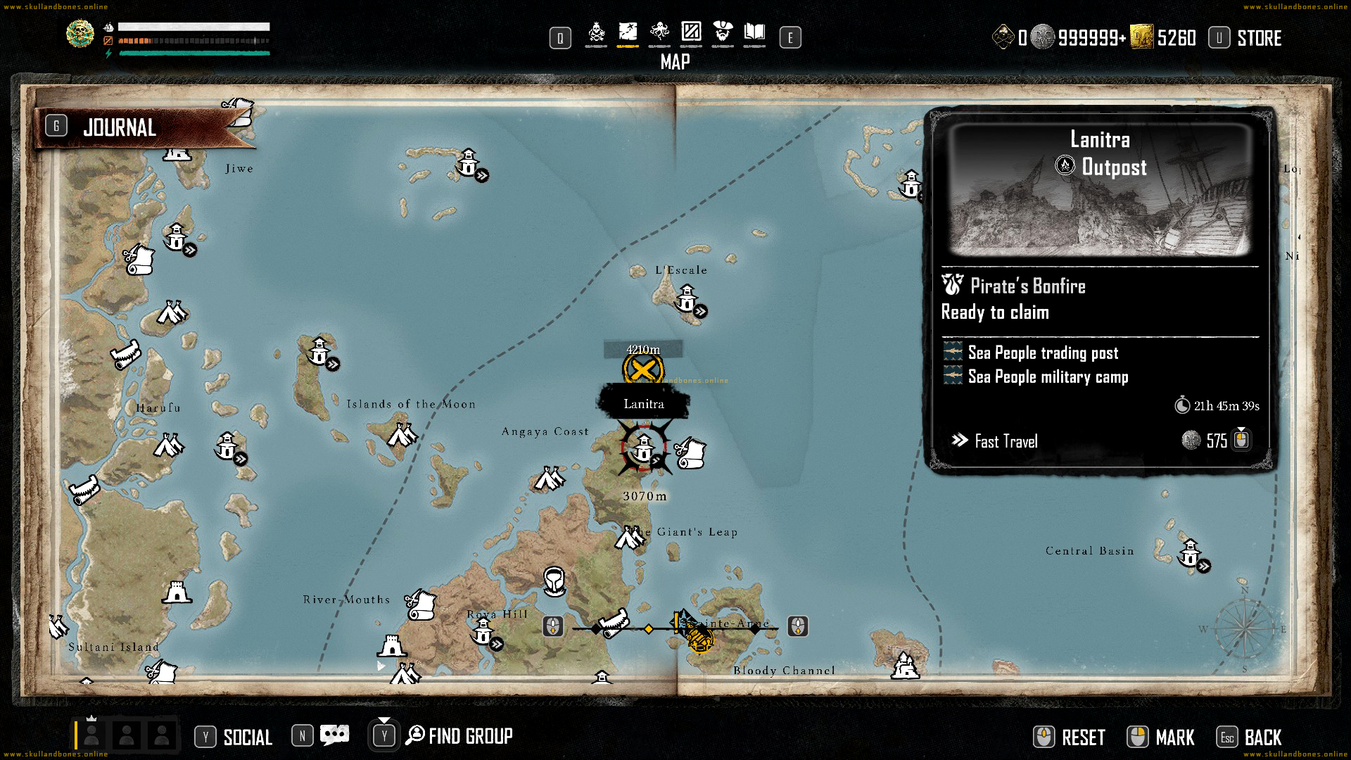Skull and Bones - Outposts - North from Lanitra Outpost