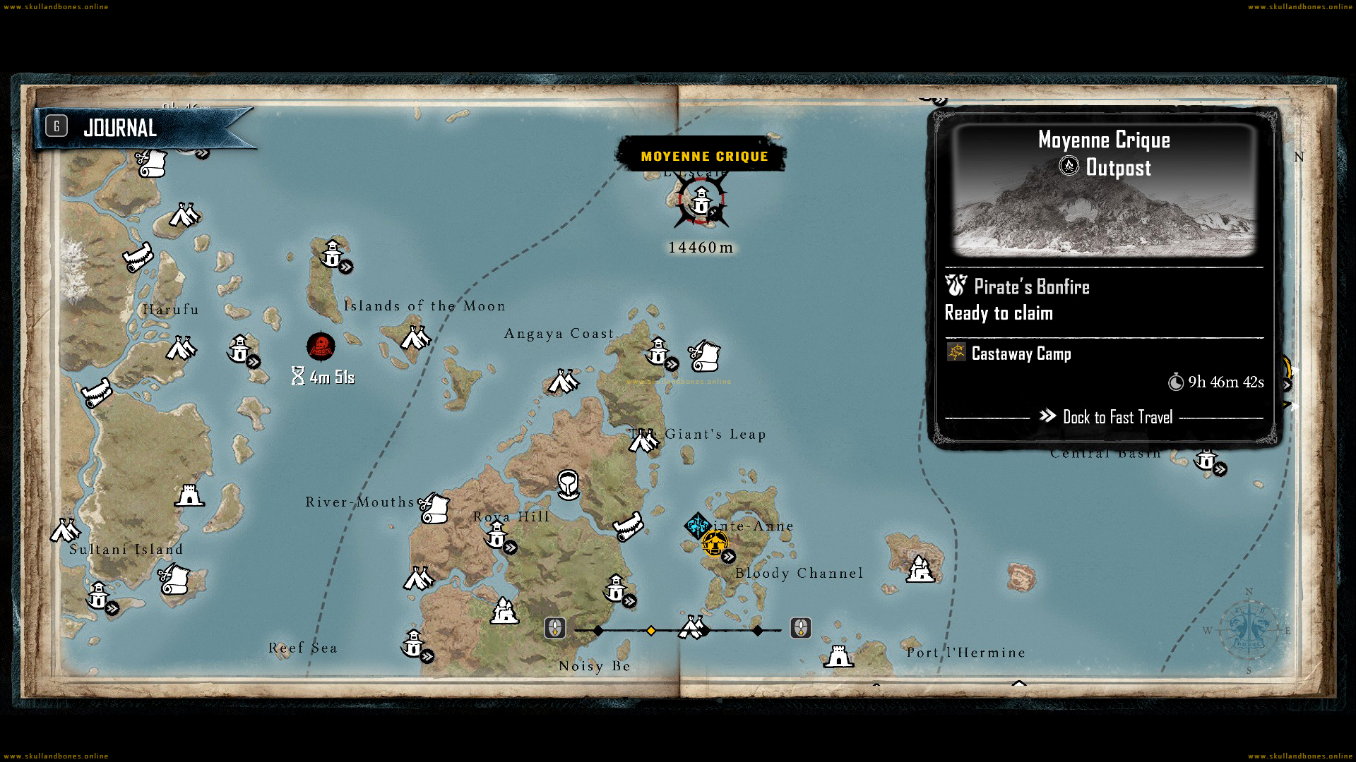 Skull and Bones - Outposts - Moyenne Crique Outpost Location