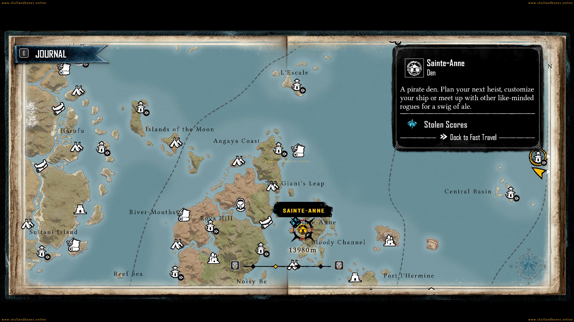 Skull and Bones - Dens - Sainte-Anne Den Location