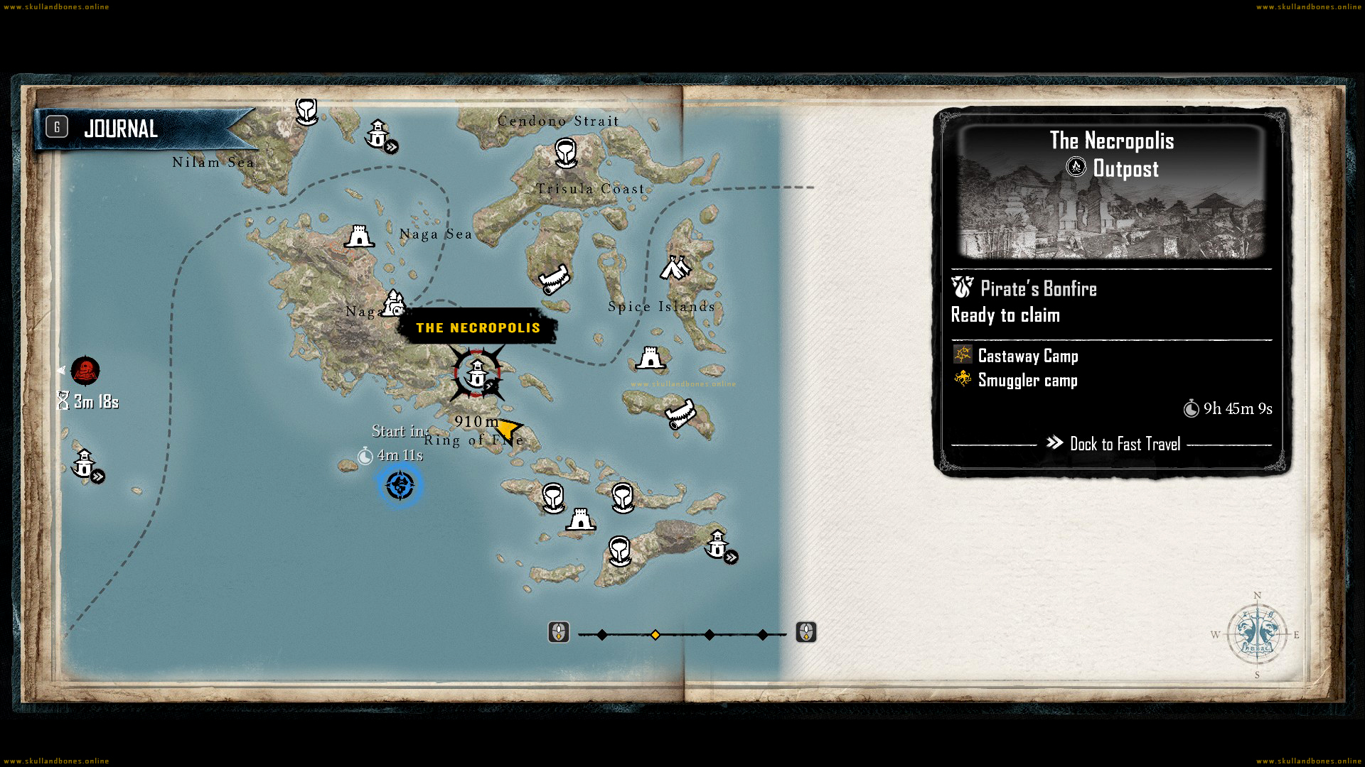 Skull and Bones - Outposts - The Necropolis Outpost Location