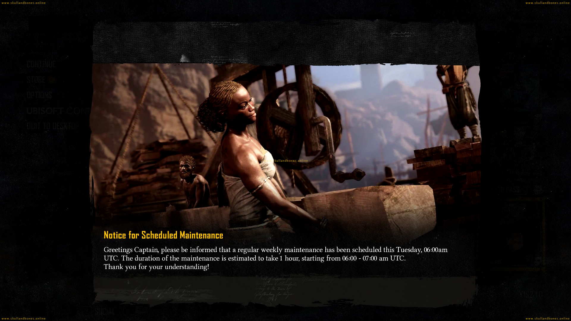 Skull and Bones - Server Maintenance 2024.07.09 - 06:00 - UTC+0 Skull and Bones - Server Maintenance 2024.07.09 - 06:00 - UTC+0